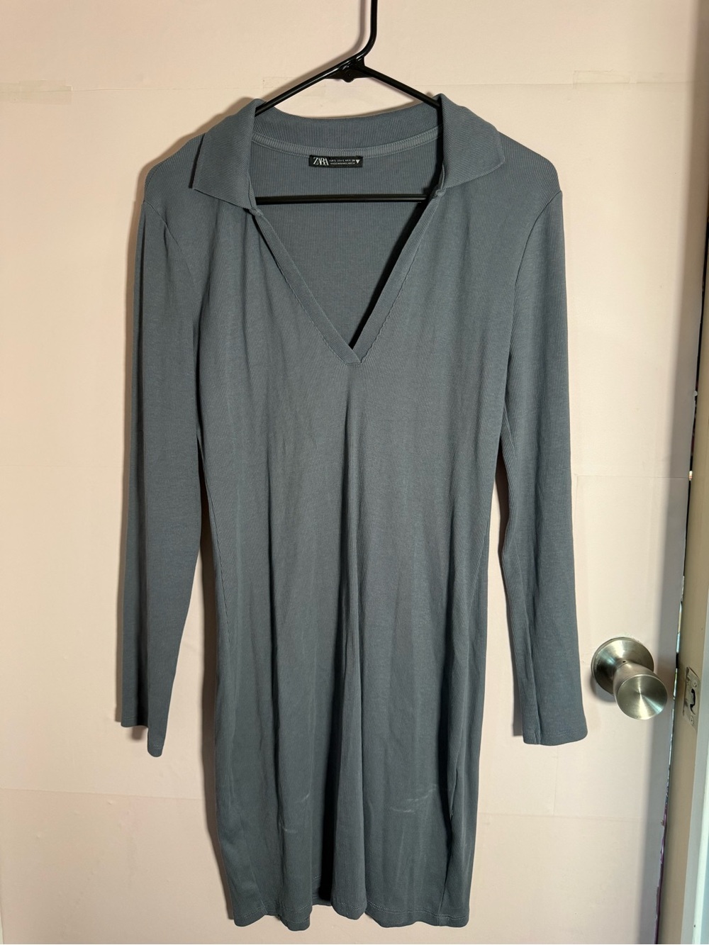 Zara Ribbed Knit Top - Light Gray